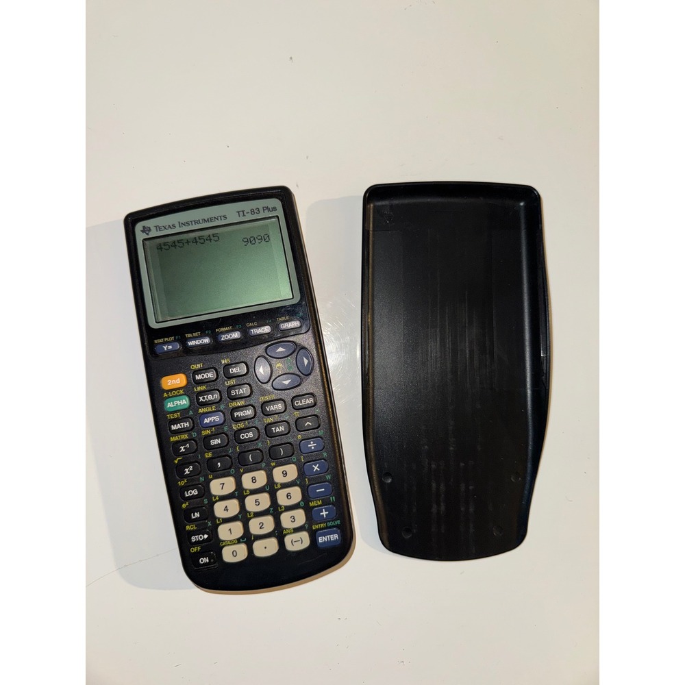 Texas Instruments TI-83 Plus Graphing Calculator Black Tested with Cover